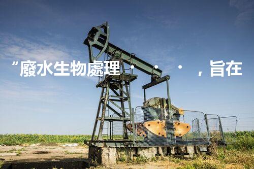 “廢水生物處理，旨在凈化水源，守護(hù)碧水藍(lán)天”